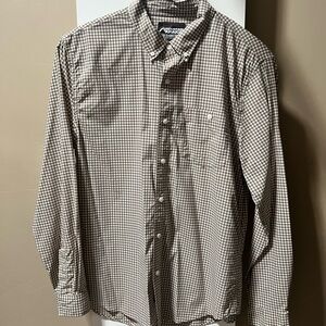 Mountain Khakis Men's Tan Checkered Button-Down Shirt